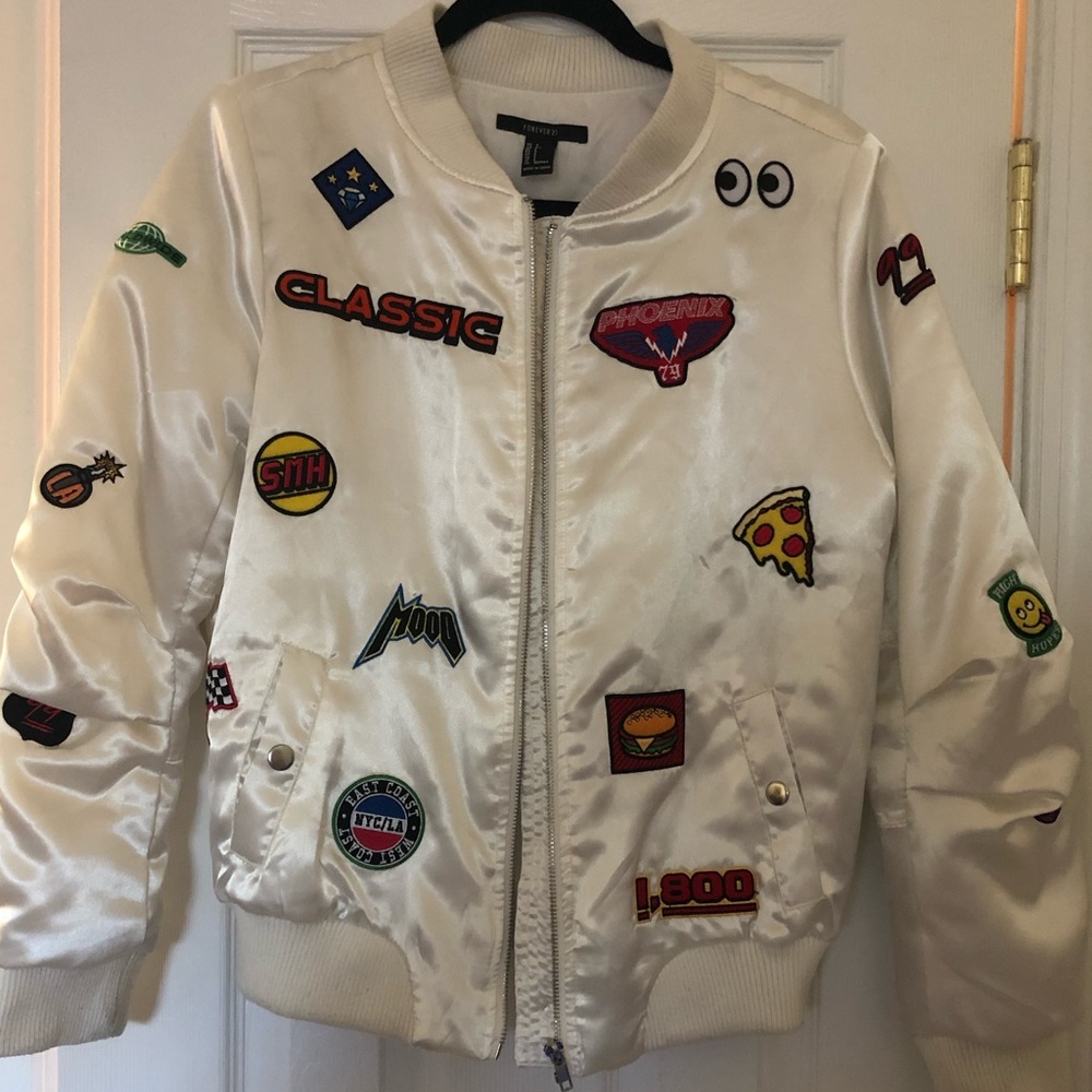 Cute !! Patch work Bomber Jacket